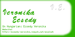 veronika ecsedy business card